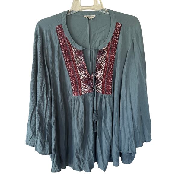 Frye And Co. Moss Green Western neckline detail tie front tassels - Picture 1 of 11